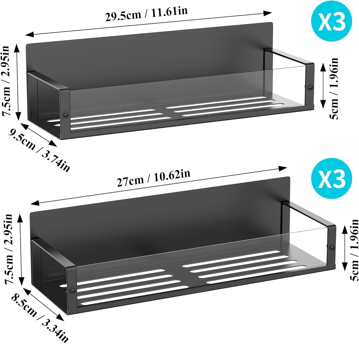 HuggieGems Metal 4 Pack Magnetic Spice Storage Rack Organizer for Refrigerator and Oven, Black Fridge Organizers and Storage - Homesidy.com