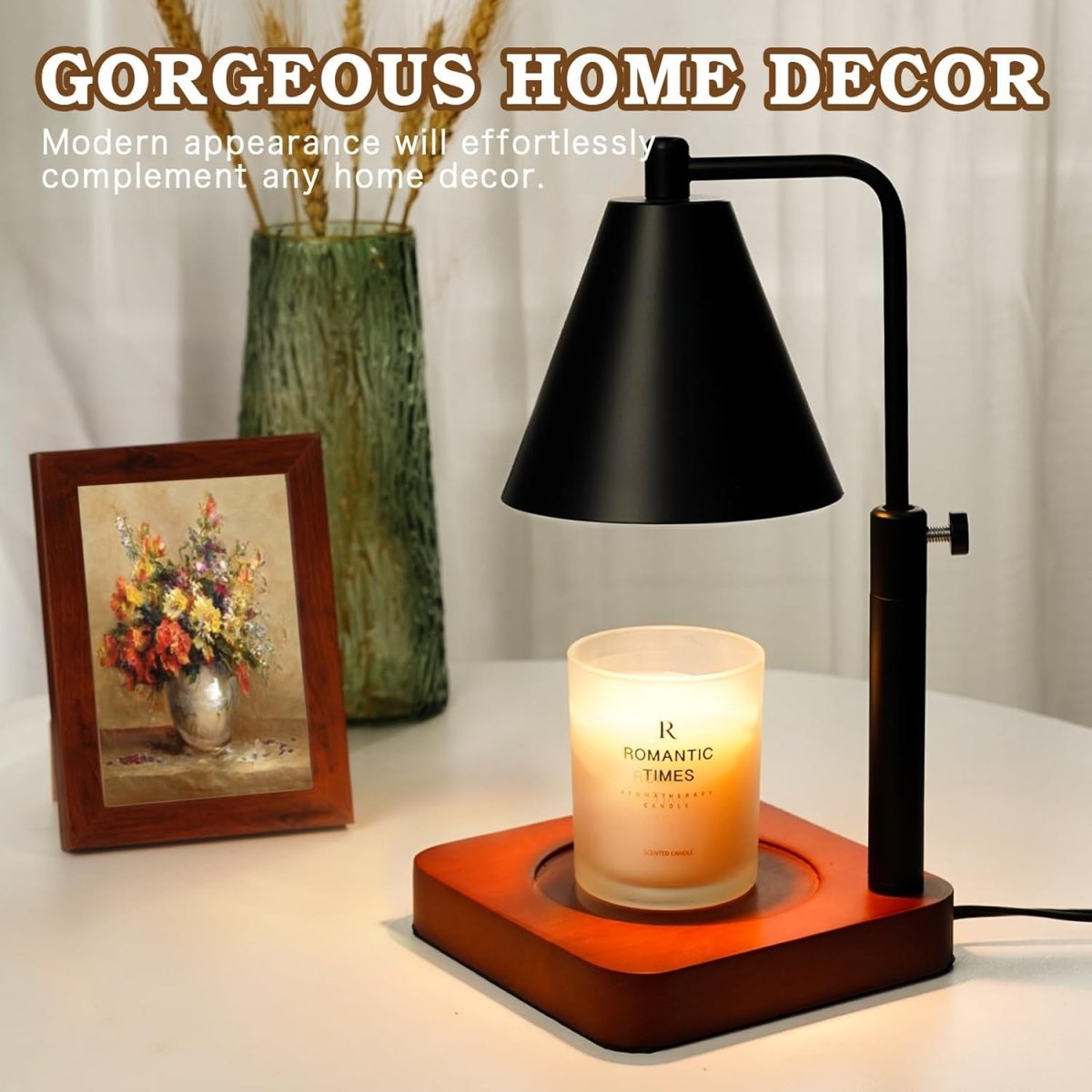 Modern Candle Warmer Lamp with Timer, Dimmable Candle Lamp Warmer, Men Women Christmas Birthday Gifts, Black Candle Warmer, Adjustable Candle Light Warmer, Cozy Living Room Bedroom Home Decor - Homesidy.com