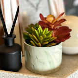 Karlliu Artificial Plants Cute Colourful Succulents in Ceramic Planter Fake Plant Flowers Potted for Home Living Room Office Desk Decor Bathroom Bedroom Indoor Decoration - Homesidy.com