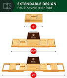 ROYAL CRAFT WOOD Bathtub Tray Caddy for Tub, Bamboo Bath Shelf, Premium Foldable Wood Bath Table, Expandable Bathtub &amp; Bathroom Accessories, New Home Gifts for Mom, Housewarming, Anniversary, Wedding - Homesidy.com
