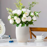 Ceramic Vases Set of 2,Modern Vases for Home Decor, White Boho Style for Living Room Kitchen Mantle Bedroom Dining Table Office Farmhouse Decorative Design - Homesidy.com