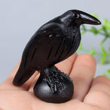 QLRSUXN Natural Black Obsidian Raven Figurines,2 Inch Healing Crystal Animal Statues,Lucky Guardian Pocket Crow Figurines as Women’s Gifts,Raven Statues for Office Home Decor and Ornament. - Homesidy.com