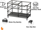 Urbanstrive 304 Stainless Steel Bathroom Toothbrush Holder Toothpaste Holder Stand Bathroom Accessories Organizer (Black, Small) - Homesidy.com