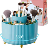 fanado 360° Rotate Makeup Brush Holder Organizer, Makeup Organizers Countertop, Makeup organization and Skincare Storage for Vanity, Desktop, Bathroom (White) - Homesidy.com