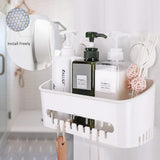 TAILI Shower Caddy Suction Cup 2 Pack with Hooks &amp; Soap holder, Heavy Duty Shower Organizer for Bathroom, No Drilling Bathroom Organizer with Large Capacity, Black Metal Storage Basket - Homesidy.com