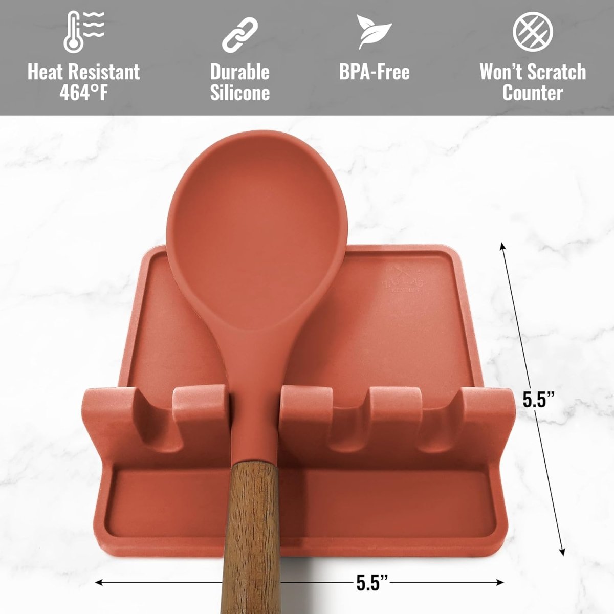 Zulay Kitchen Spoon Rest for Multiple Utensils High Heat - Resistant Silicone Drip Pad, BPA - Free Spoon Holder for Stove Top, Kitchen Gadget Holder for Ladles, Tongs, Cooking Spatula - Makes Great Gift - Homesidy.com