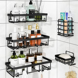 Liuoud 5 Pack Shower Caddy Organizer Rack Shelf for Inside Shower, Adhesive Bathroom Wall Storage Basket Rustproof Stainless Steel Shampoo Holder, Girly Bathroom Accessory Decor Set, Pink - Homesidy.com