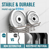 TAILI Shower Caddy Suction Cup 2 Pack with Hooks &amp; Soap holder, Heavy Duty Shower Organizer for Bathroom, No Drilling Bathroom Organizer with Large Capacity, Black Metal Storage Basket - Homesidy.com