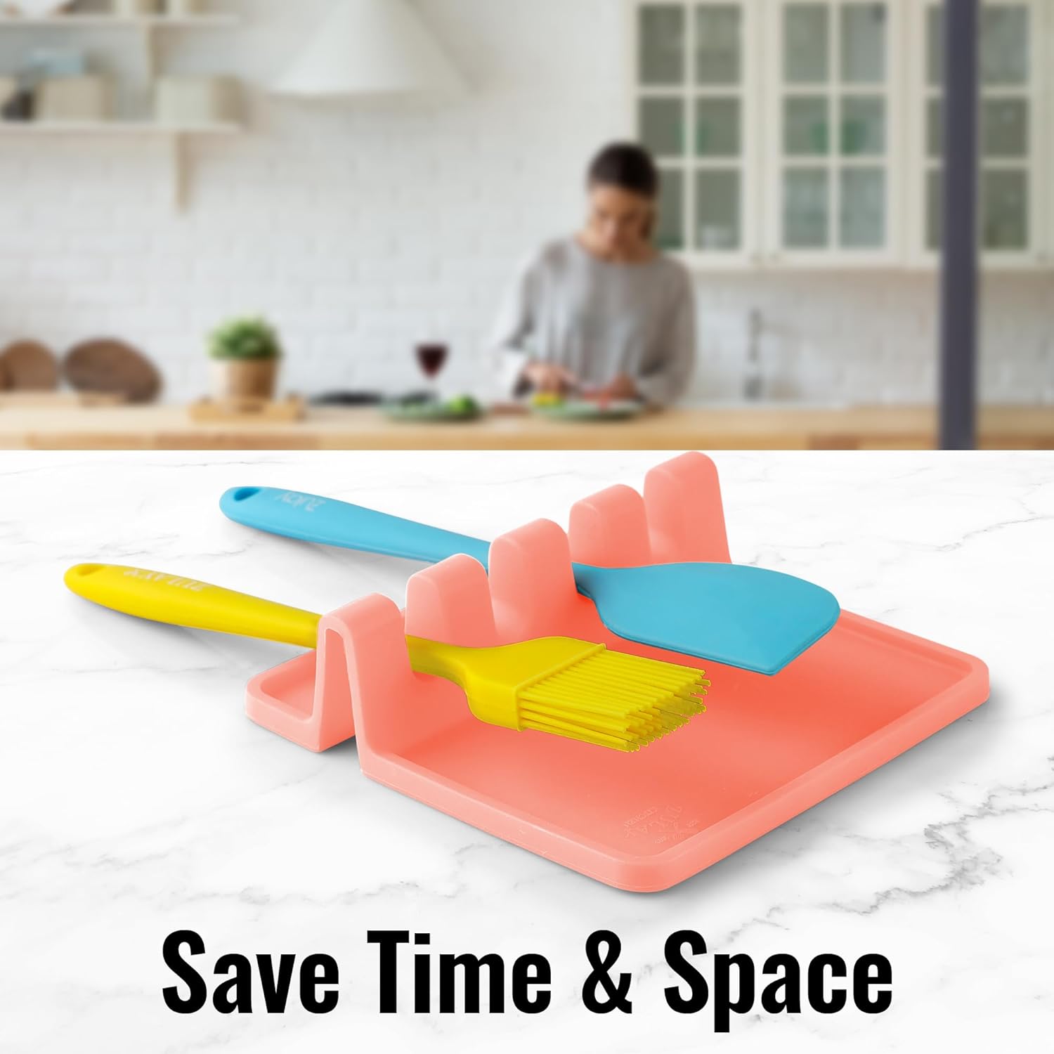 Zulay Kitchen Spoon Rest for Multiple Utensils High Heat - Resistant Silicone Drip Pad, BPA - Free Spoon Holder for Stove Top, Kitchen Gadget Holder for Ladles, Tongs, Cooking Spatula - Makes Great Gift - Homesidy.com