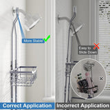 Joqixon Upgraded Extended Length Shower Organizer with Hooks, Rustproof Shampoo Soap Holder, Large Hanging Bathroom Caddy - Homesidy.com