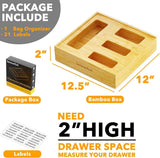 SpaceAid Bag Storage Organizer for Kitchen Drawer, Bamboo Organizer, Compatible with Gallon, Quart, Sandwich and Snack Variety Size Bag (1 Box 4 Slots) - Homesidy.com