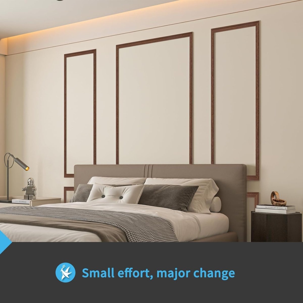 Art3d Pre - Cut Wall Molding Set of 6 pcs, Ready - to - Assemble Wainscoting Panels for Interior Wall Décor Living Room Bedroom Accent Wall - Installed with Glue, 3 Top 3 Bottom - Homesidy.com