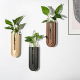Dnnnii 2 Pack Wooden Wall Vase Set - Brown Finish Modern Farmhouse &amp; Boho Wall Decor for Entryway, Hallway, Bathroom, Living Room, Dining Room, Narrow Spaces - Homesidy.com