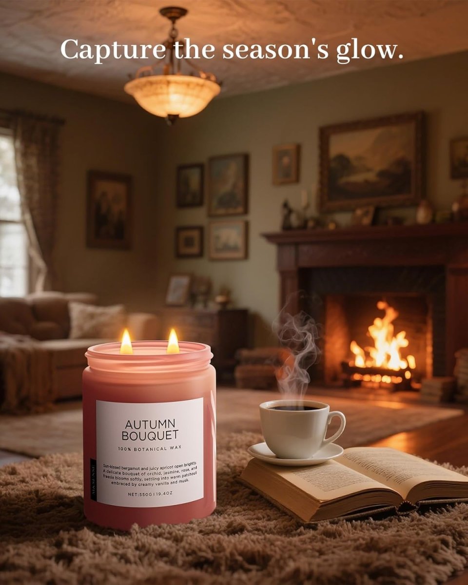 M&amp;SENSE Ode to Winter Soy Candles Strong Scented, 2 Wick Jar Candle 19.4oz 110 Hour Long Lasting, Lavender Sandalwood Organic Natural Aromatherapy Candle Gifts Bedroom Bathroom Home Decor - Homesidy.com