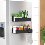 HuggieGems Metal 4 Pack Magnetic Spice Storage Rack Organizer for Refrigerator and Oven, Black Fridge Organizers and Storage - Homesidy.com