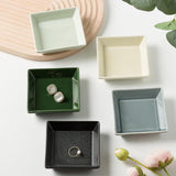 Mecaikru Ceramic Trinket Dish, Ring Tray, Decorative Jewelry Dish for Earrings Necklaces Watch Keys, for Women, White Green - Homesidy.com