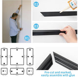 Art3d Pre - Cut Wall Molding Set of 6 pcs, Ready - to - Assemble Wainscoting Panels for Interior Wall Décor Living Room Bedroom Accent Wall - Installed with Glue, 3 Top 3 Bottom - Homesidy.com