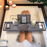 Temple Spring Wooden Bathtub Tray, Bamboo Bathroom Accessories, Bath Tray for Tub, at Home Spa Essentials, Board for Tub Table, Bath Caddy for Bathtub Accessories &amp; Bathroom Essentials – Natural - Homesidy.com