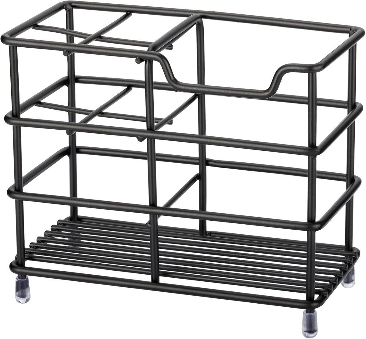 Urbanstrive 304 Stainless Steel Bathroom Toothbrush Holder Toothpaste Holder Stand Bathroom Accessories Organizer (Black, Small) - Homesidy.com