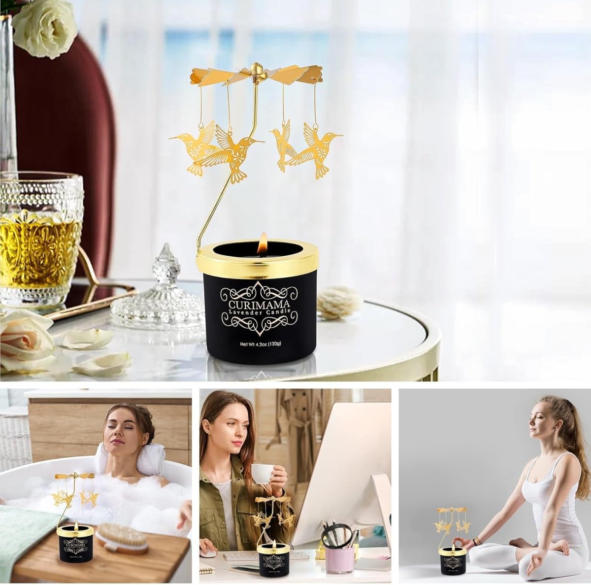 Christmas Gifts for Women, Unique Birthday Gifts for Women, Lavender Butterfly Rotating Scented Candles for Home Fragrance, Mom Birthday Gift from Daughter Son, Xmas Candle Gift for Sister Grandma - Homesidy.com