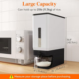 Lifewit Rice Dispenser 25 Lbs(11.3kg), Rice Storage Container Sealed Moisture Proof with Measuring Cup for Kitchen Pantry Household, BPA - Free, 1 Pack - Homesidy.com