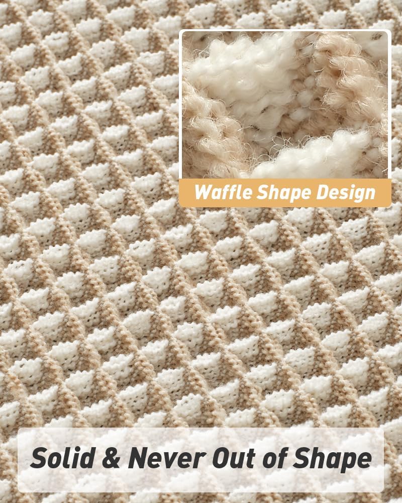 AMOAMI Upgraded Waffle Bath Mat, Super Absorbent Non Slip Bath Mats for Bathroom Floor, Machine Washable Bathroom Rugs with Tassels, Rubber Backed Bathroom Mats, Ultra Soft, 18&34; x 30&34;, Brown - Homesidy.com
