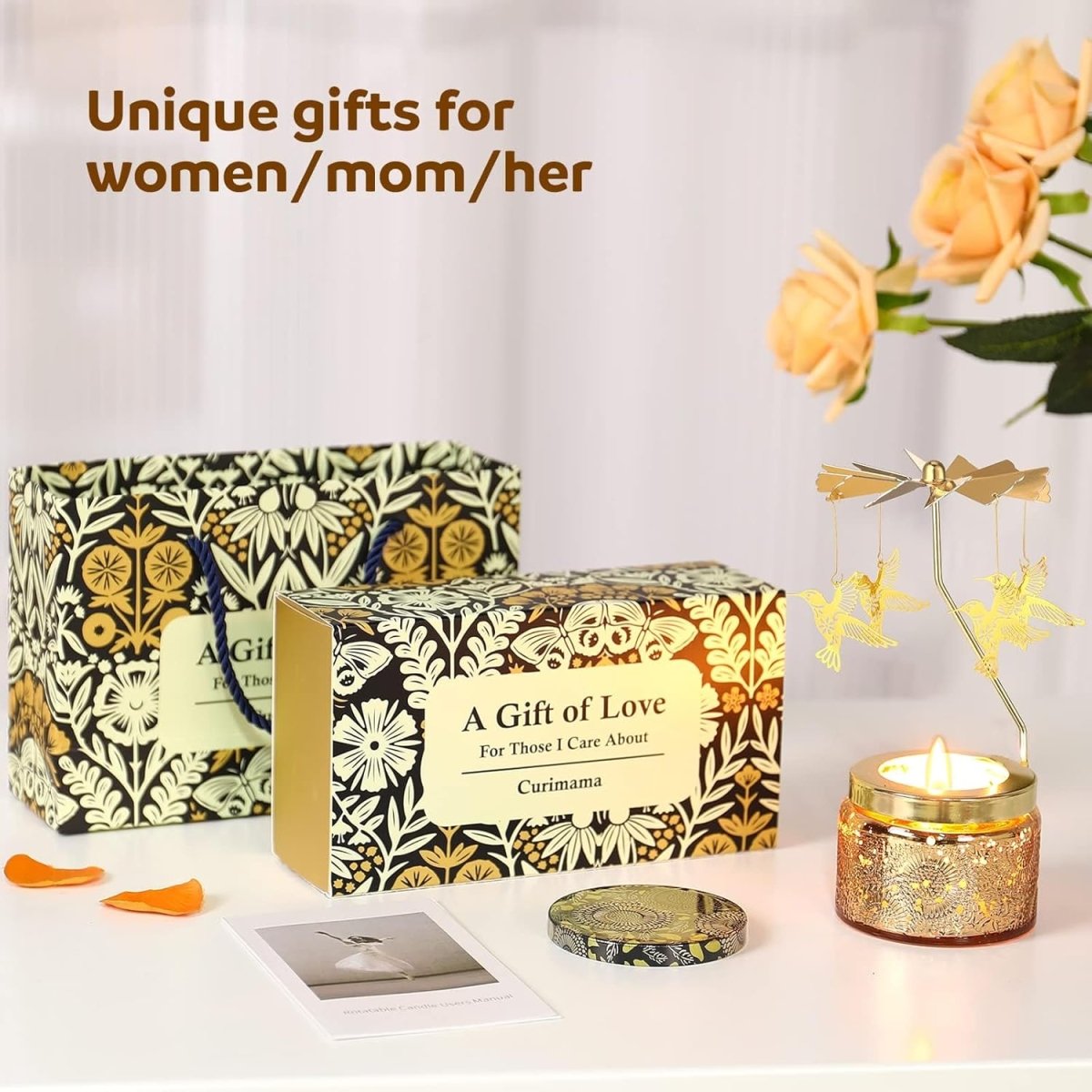 Christmas Gifts for Women, Unique Birthday Gifts for Women, Lavender Butterfly Rotating Scented Candles for Home Fragrance, Mom Birthday Gift from Daughter Son, Xmas Candle Gift for Sister Grandma - Homesidy.com