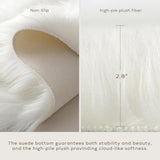 Ashler Faux Fur Rug, Fluffy White Small Sheepskin Rug, Ultra Soft 2x3 Ft Mat, Machine Washable Shag Mats, Nursery Throw for Bed, Living, Kids Room - Homesidy.com