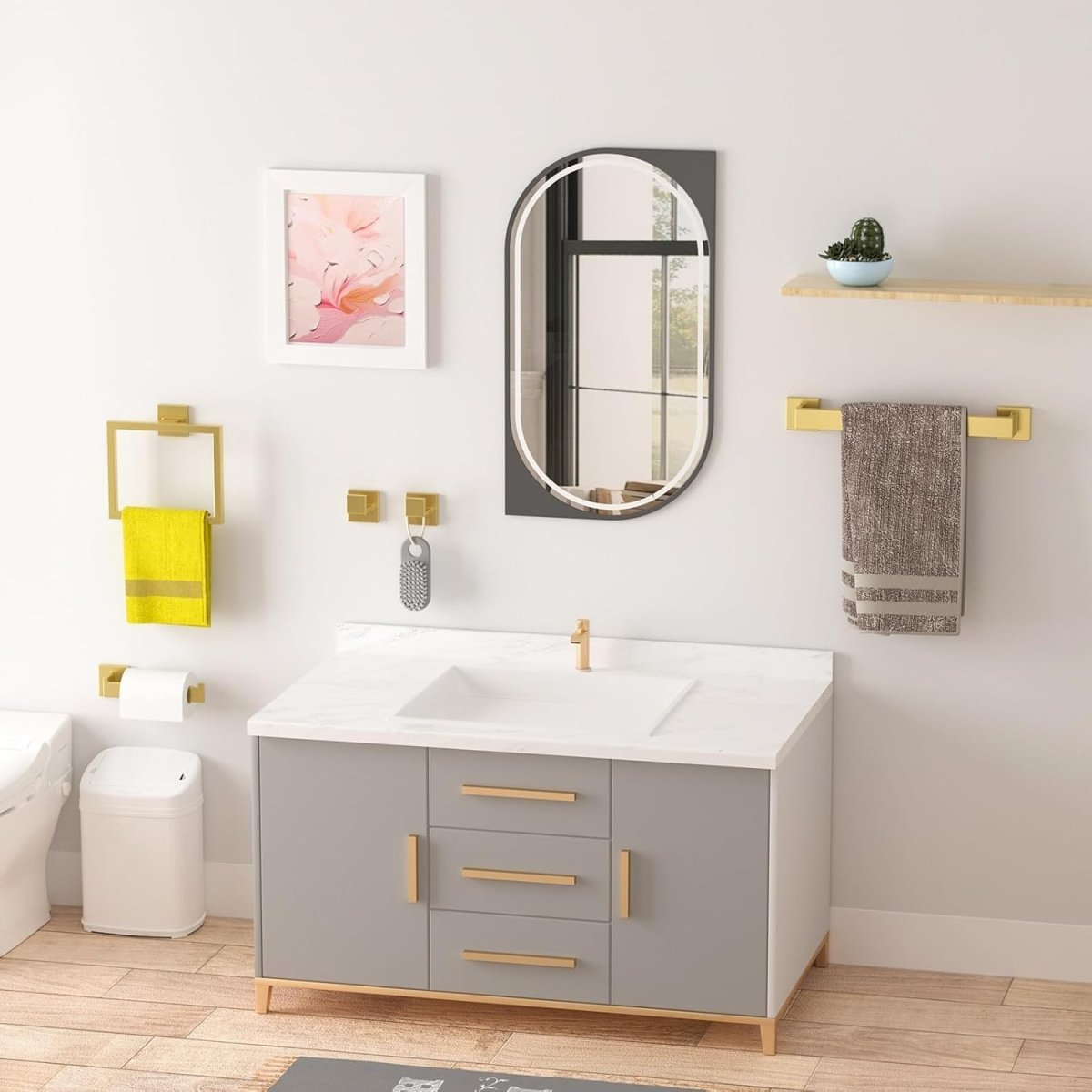 5 - Pieces Matte Black Bathroom Hardware Accessories Set, SUS304 Stainless Steel Bath Towel Bar Set, Towel Racks for Bathroom Wall Mounted. - Homesidy.com