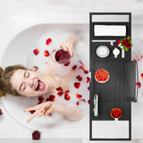 Premium Bamboo Bathtub Tray Caddy - Bath Tub Tray Table for Bathtub - Bath Caddy Tray for Bathtub, Expandable Size, Fits Most Bath Tubs - Homesidy.com