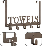 Kuhome Over The Door Hooks, Towel Holder for Bathroom, Door Mount Towel Rack Towel Hooks for Bedroom Beach Towels Bathrobe Wall Mount Hang on The Door Cabinet Cupboard Metal Sandblasted (Black) - Homesidy.com