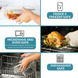 Razab 35 Pc Set Glass Food Storage Containers with Lids - Meal Prep Airtight Bento Boxes BPA - Free 100% Leak Proof (15 lids,15 glass &amp; 5 Plastic Sauce/Dip Containers) - Homesidy.com