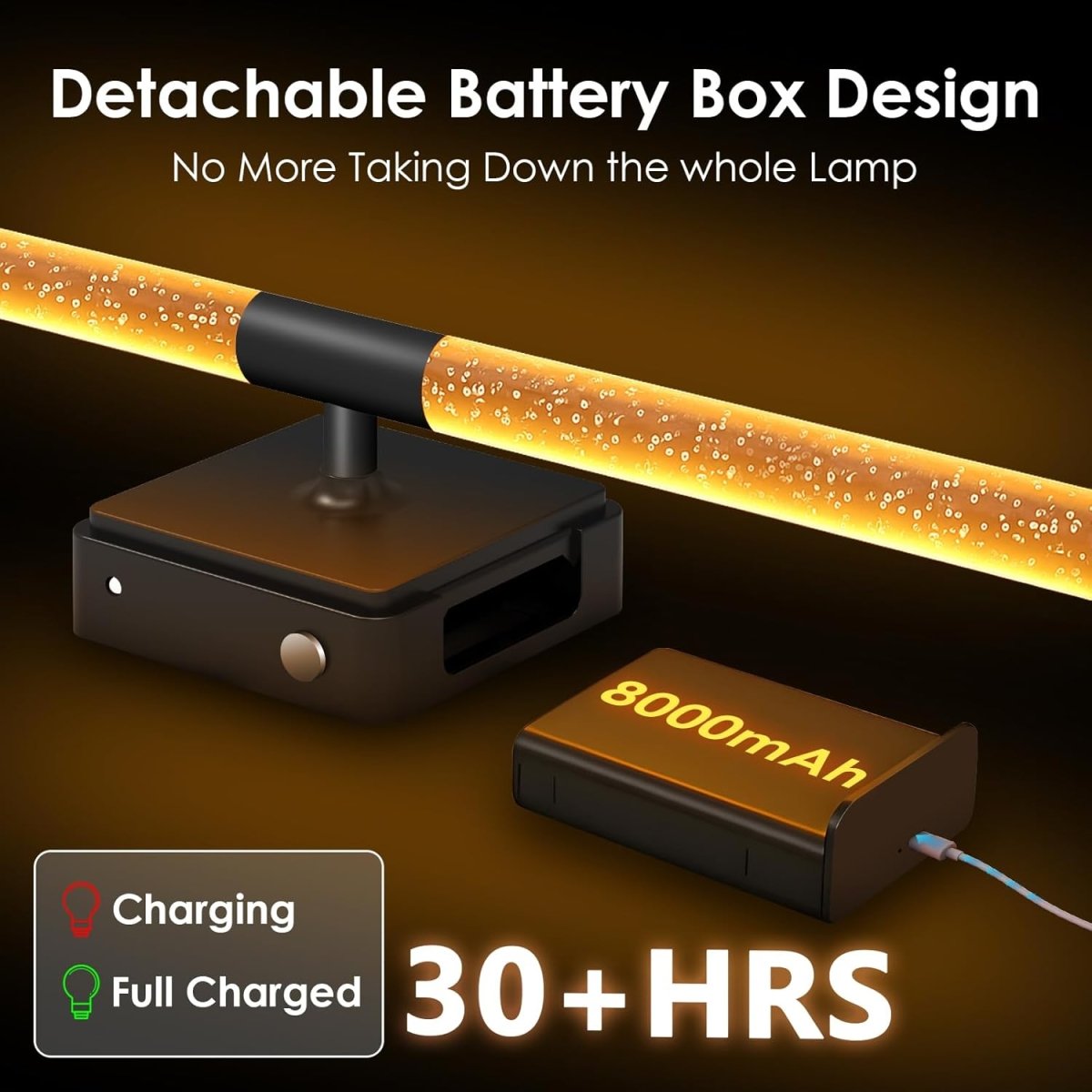 31in Wireless Wall Sconces Set of Two, [Creates Sunset Glow Ambiance] Dimmable 2700K–6000K with 8000mAh Battery &amp; Display, Touch/Remote Control, Rechargeable Wall Lamps for Home Decor – Black - Homesidy.com