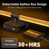 31in Wireless Wall Sconces Set of Two, [Creates Sunset Glow Ambiance] Dimmable 2700K–6000K with 8000mAh Battery &amp; Display, Touch/Remote Control, Rechargeable Wall Lamps for Home Decor – Black - Homesidy.com