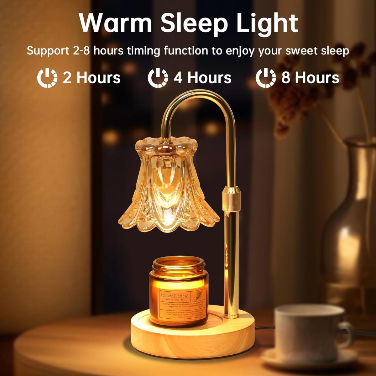 GEEZO Fragrance Candle Warmer Lamp，Electric Candle Warmer with Timer &amp; Dimmer，Mom Christmas Birthday Gifts for Women, House Warming Gifts New Home Bedroom Decor - Homesidy.com