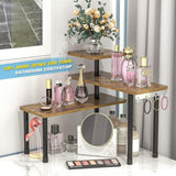 JayRex Countertop Organizer Organization, 3 Tier Moveable Corner Shelf Organizer for Kitchen, Bathroom, Spice Rack, Coffee Area, Over Sink, Dresser Table (Rustic Brown) - Homesidy.com