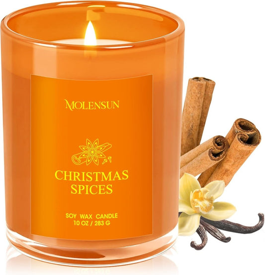 Balsam Cedar Candle, 10oz Soy Scented Candle for Home, Christmas Birthday &amp; Holiday Gifts for Women &amp; Men, Long Lasting 50 Hour Clean Non - Toxic Burn, Elegant Winter &amp; Christmas Festive Home Decor - Homesidy.com
