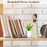 Cuayaes Reading Thinker Statue Book Lover Gifts for Women Readers, Graduates, Students, Teachers, Bookshelf Decor Aesthetic Sculpture Home Decor for Shelves Desk Office Living Room - Homesidy.com