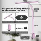 Airlonv LED Desk Lamp for Office Home, Eye - Caring Desk Light with Stepless Dimming Adjustable Flexible Gooseneck, 10W USB Adapter Desk Lamp with Clamp for Reading, Study, Workbench (Black) - Homesidy.com