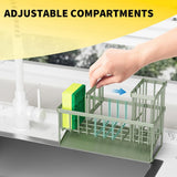 Cisily Kitchen Sink Caddy Organzier with High Brush Holder, Sponge Holder for Sink, 304 Rustproof Stainless, Kitchen Countertop Soap Dispenser Organizer, Kitchen Decor and Accessories - Homesidy.com