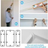 Art3d Pre - Cut Wall Molding Set of 6 pcs, Ready - to - Assemble Wainscoting Panels for Interior Wall Décor Living Room Bedroom Accent Wall - Installed with Glue, 3 Top 3 Bottom - Homesidy.com