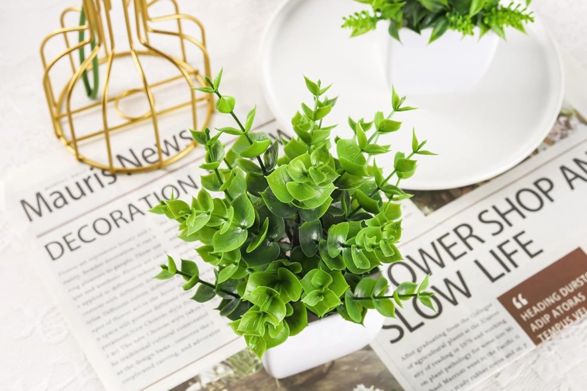 Der Rose 4 Pack Fake Plants Mini Artificial Greenery Potted Plants for Home Decor Indoor Office Table Room Farmhouse Bathroom Decor - Homesidy.com