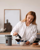 Veken Coffee Canister with Window,Airtight Stainless Steel Pantry Container,Home Kitchen Food Storage Organizers for Ground,Beans,Espresso,Rice,Tea,Sugar,Cereal, Flour,Bar Accessories,Gifts,22OZ,Black - Homesidy.com