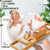 Premium Bathtub Tray Caddy, Expandable Bath Tray, Unique House Warming Gifts, New Home, Anniversary and Wedding Gifts for Couple, Bridal Shower Gift for Women - Homesidy.com
