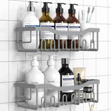 EUDELE 5 - Pack Rustproof Stainless Steel Shower Caddy Set– No Drill Adhesive Bathroom Organizer, Space - Saving Shower Shelves for Apartment Essentials, Bathroom/Kitchen Storage Home Decor - L Size - Homesidy.com