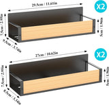 HuggieGems Metal 4 Pack Magnetic Spice Storage Rack Organizer for Refrigerator and Oven, Black Fridge Organizers and Storage - Homesidy.com