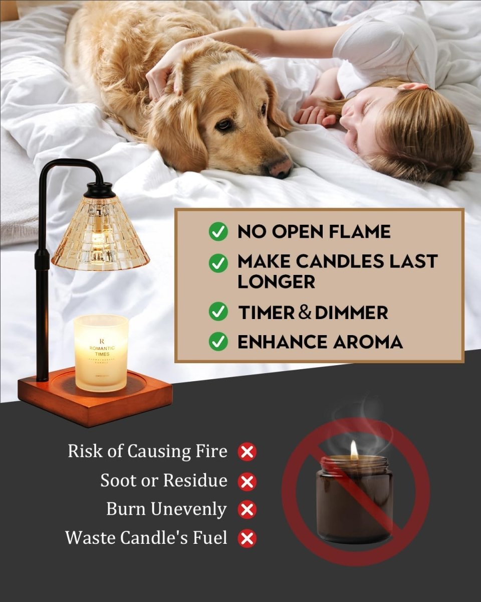 Modern Candle Warmer Lamp with Timer, Dimmable Candle Lamp Warmer, Men Women Christmas Birthday Gifts, Black Candle Warmer, Adjustable Candle Light Warmer, Cozy Living Room Bedroom Home Decor - Homesidy.com