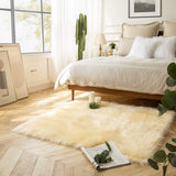 Ashler Faux Fur Rug, Fluffy White Small Sheepskin Rug, Ultra Soft 2x3 Ft Mat, Machine Washable Shag Mats, Nursery Throw for Bed, Living, Kids Room - Homesidy.com