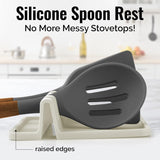 Zulay Kitchen Spoon Rest for Multiple Utensils High Heat - Resistant Silicone Drip Pad, BPA - Free Spoon Holder for Stove Top, Kitchen Gadget Holder for Ladles, Tongs, Cooking Spatula - Makes Great Gift - Homesidy.com