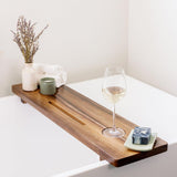 Premium Nature Shed Bathtub Tray for Freestanding Bath | Large &amp; Thick 35” Acacia Wood Luxury Bath Tray for Tub | Anti - Tip, Non - Toxic, Adjustable Bathtub Trays for Tub with Bathroom Accessories Holder - Homesidy.com